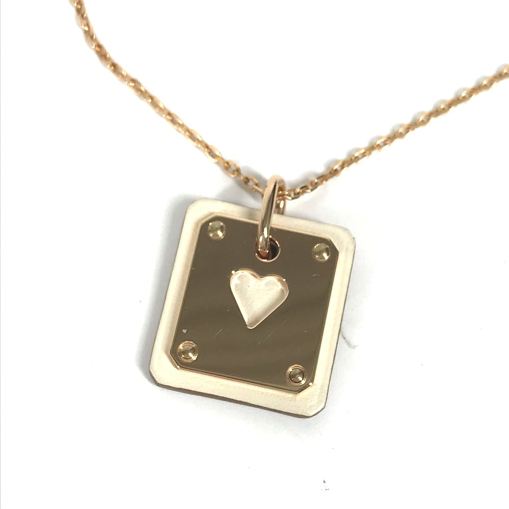 HERMES Necklace Metal, Leather White x Pink Gold Accessories Asdu Cool PM Women