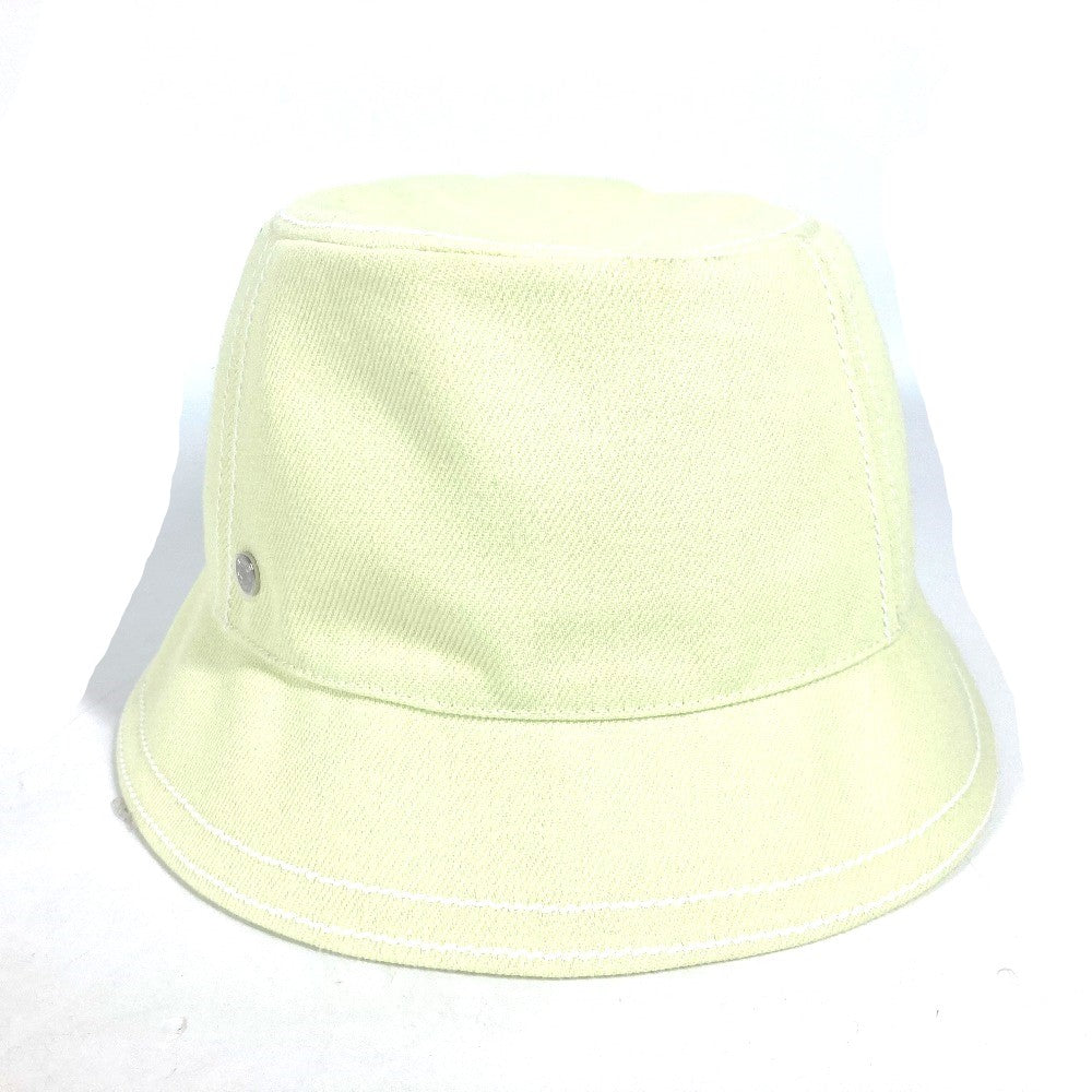 HERMES hat cotton Light green type stitch Serie logo Women 58