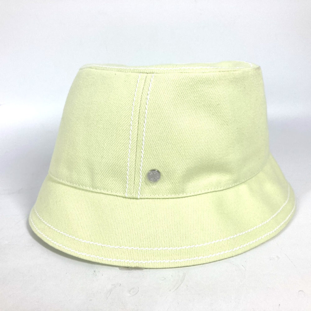 HERMES hat cotton Light green type stitch Serie logo Women 58