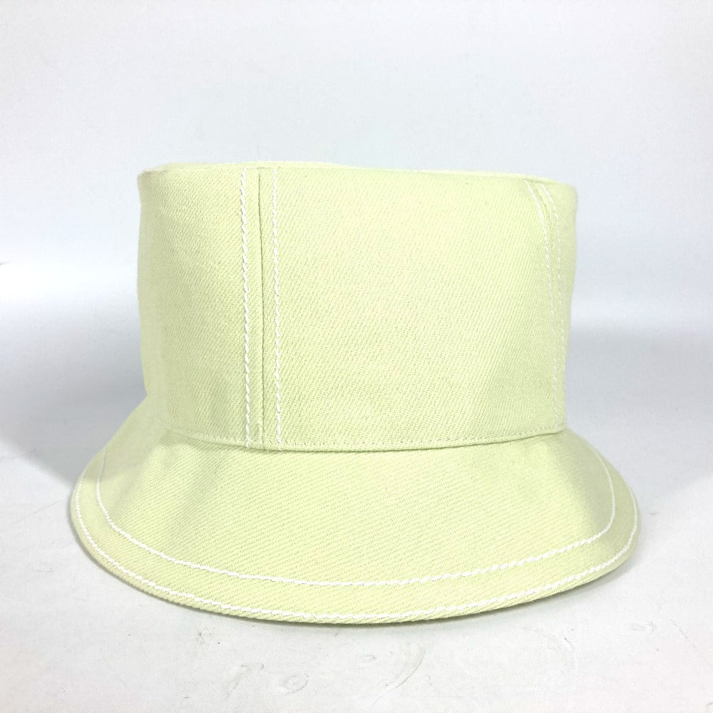 HERMES hat cotton Light green type stitch Serie logo Women 58