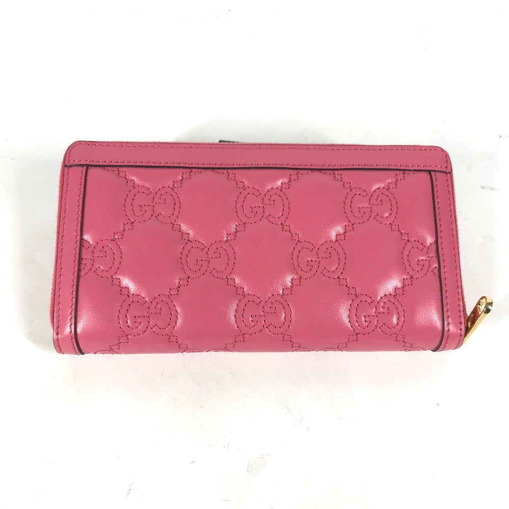 GUCCI Long Wallet Purse 723784 leather pink GG Marmont GG Matelasse Zip Around Wallet Women