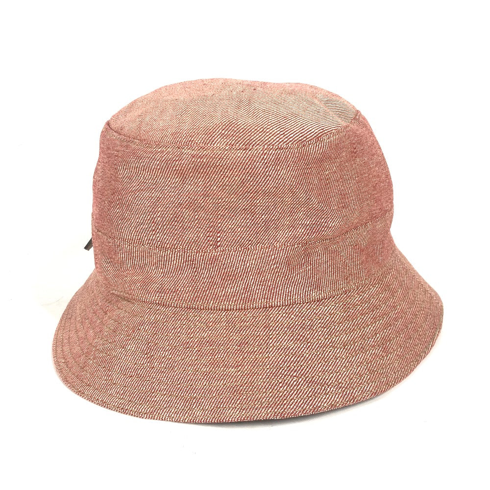 HERMES hat linen Red apparel Side zip fastener Women 58