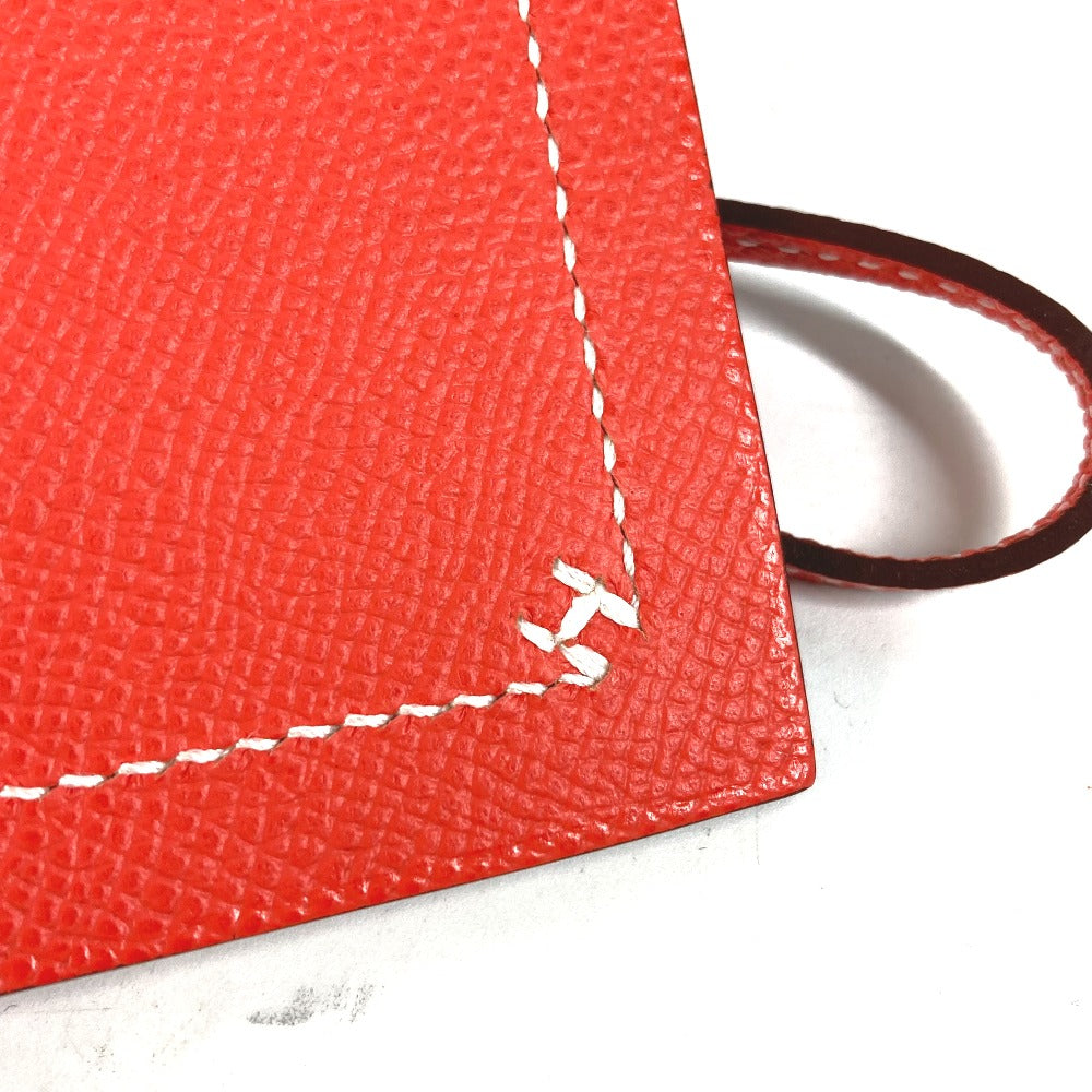 HERMES glasses case Calfskin Orange strap Hserie Women