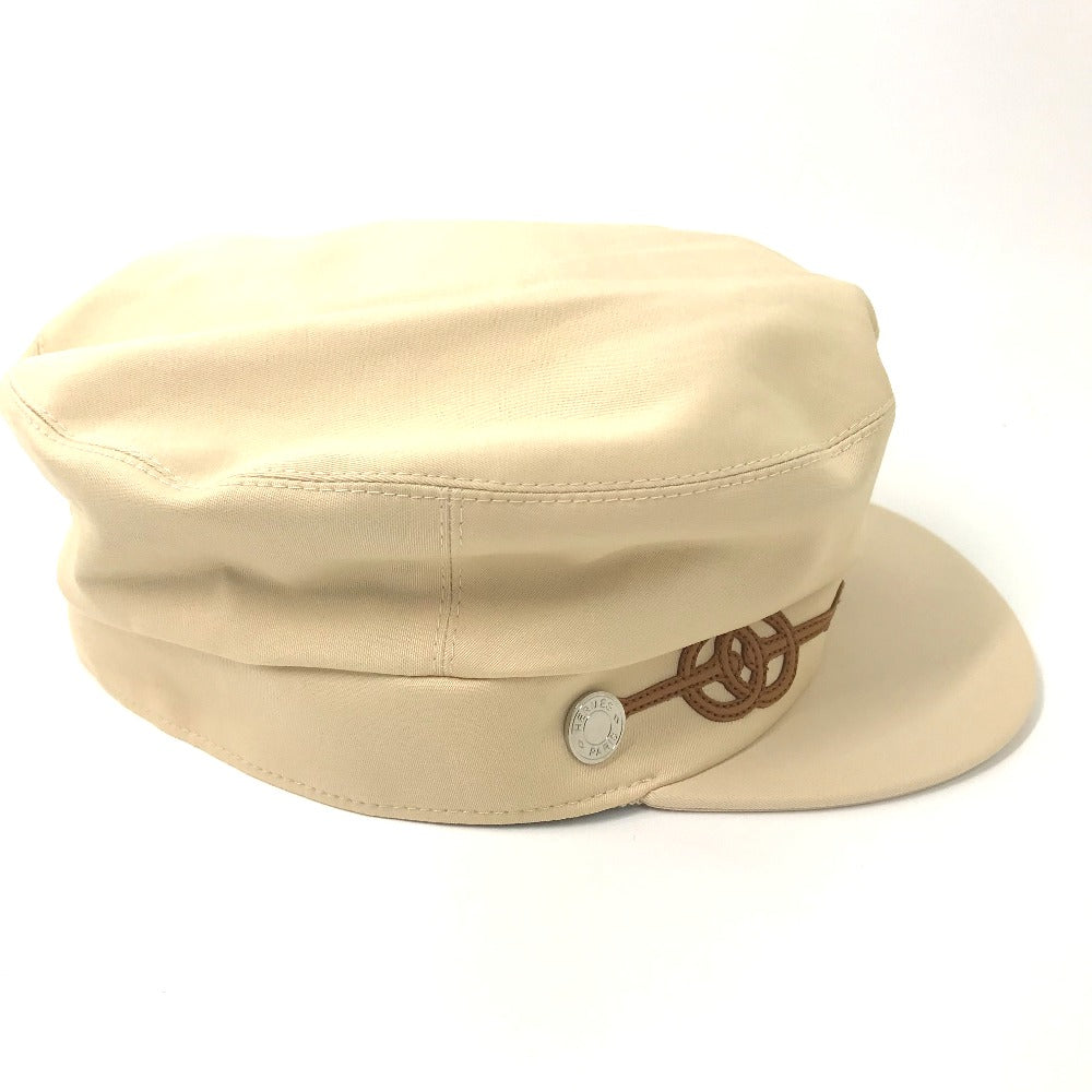 HERMES Casquette Cotton, Polyurethane Beige type Serie Kabul Crickets Women 57
