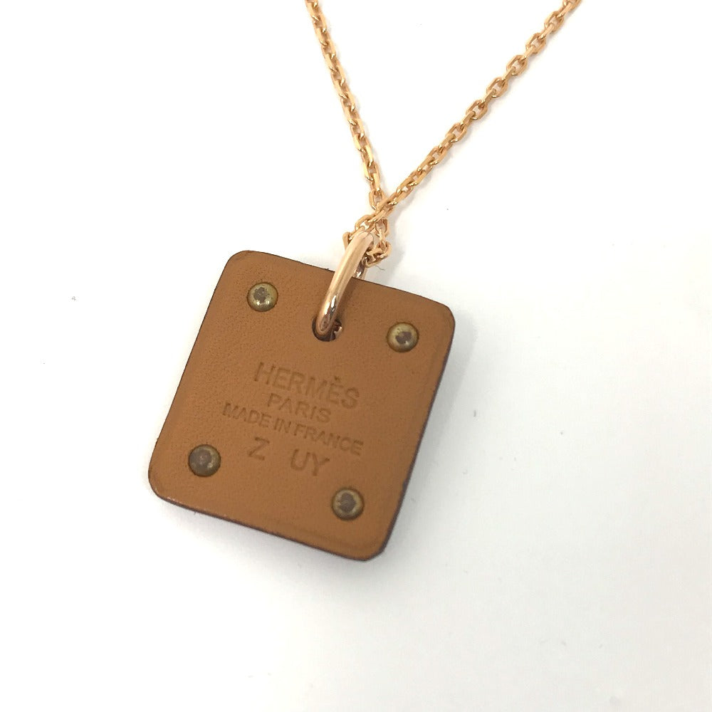 HERMES Necklace Metal, Leather gold Heart Chain Asdukour PM Women