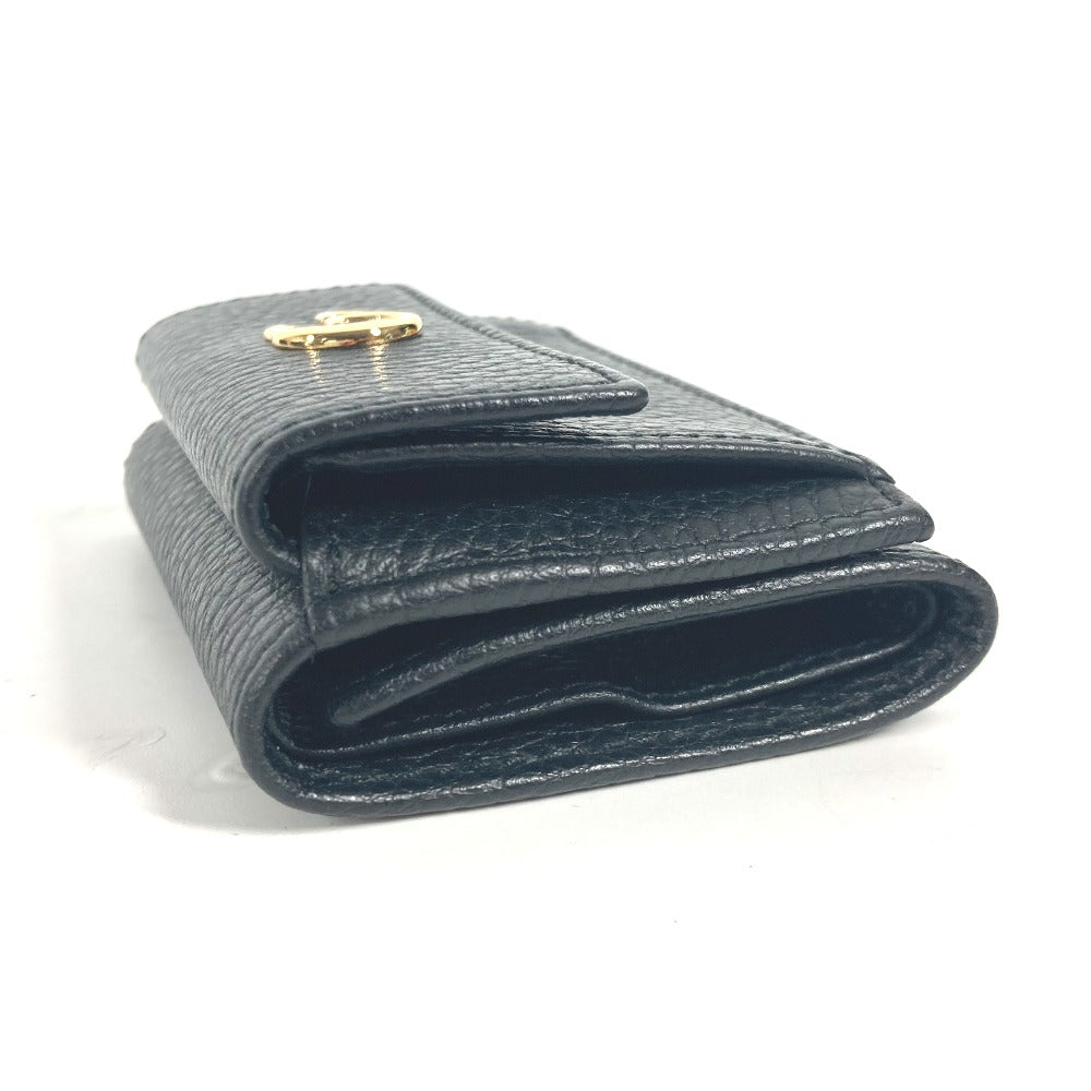 GUCCI Trifold wallet 523277 leather black GG Marmont Women