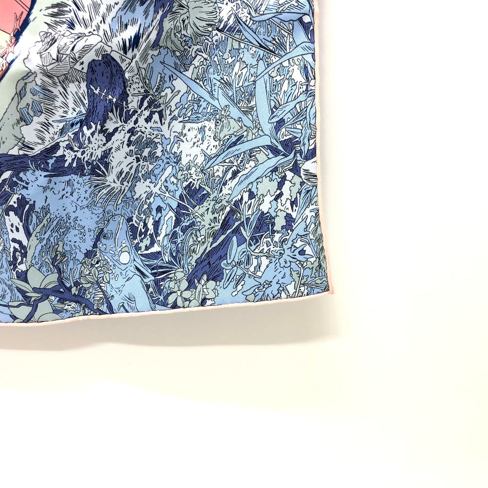 HERMES scarf silk blue Rendez-Vous Galant Women