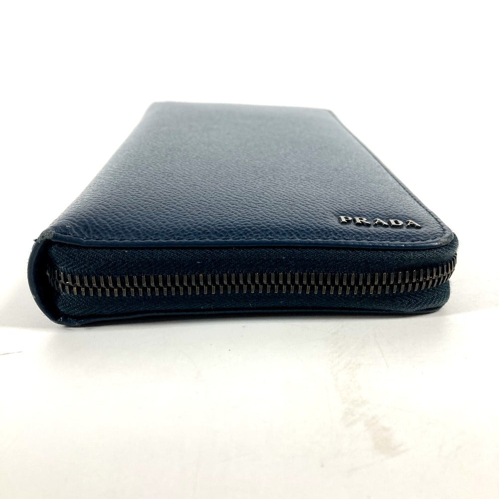 PRADA Long Wallet Purse 2ML220 saffiano leather Navy logo Travel case mens
