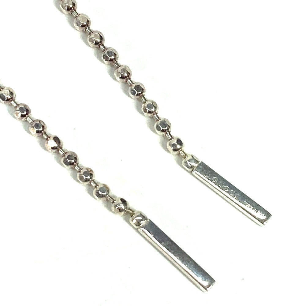 GUCCI Pierce metal Silver Hook Chain Logo Bar lariat