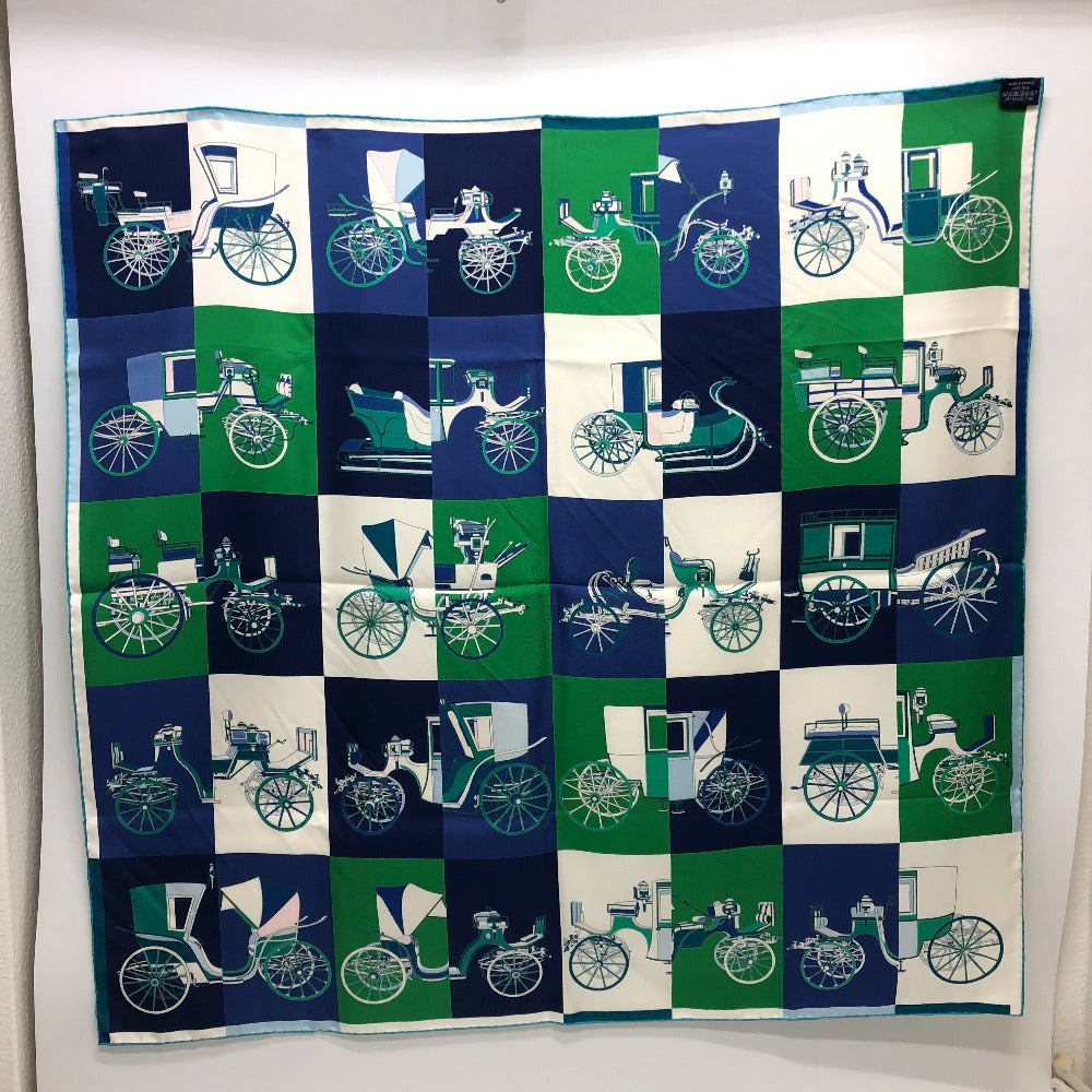 HERMES scarf silk green Carre90 Women