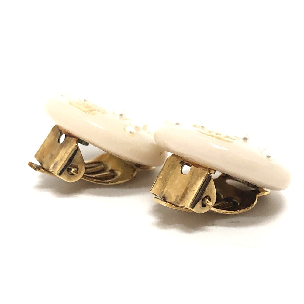 CHANEL Earring plastic beige 03P CC COCO Mark