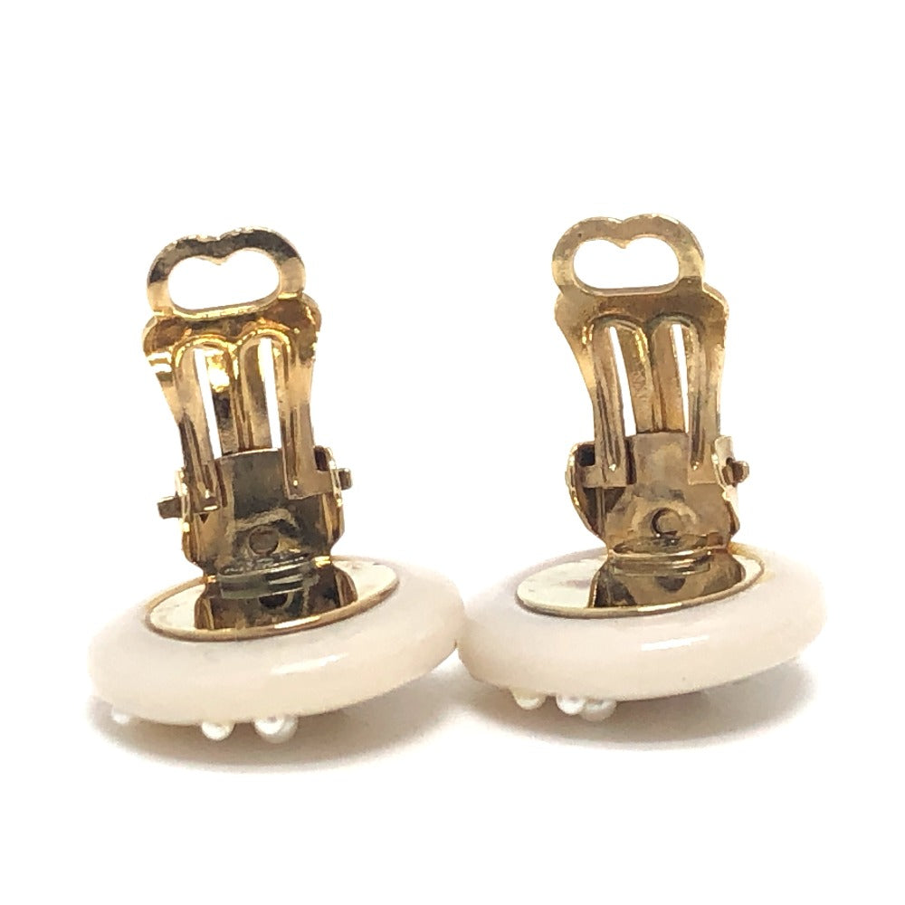 CHANEL Earring plastic beige 03P CC COCO Mark