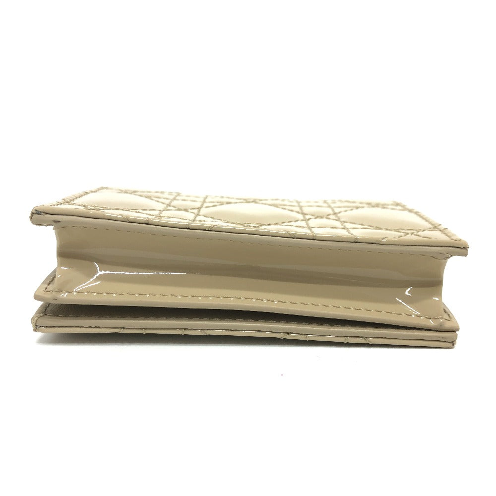 Dior Folded wallet enamel beige Canage Lady Dior LADY DIOR Women