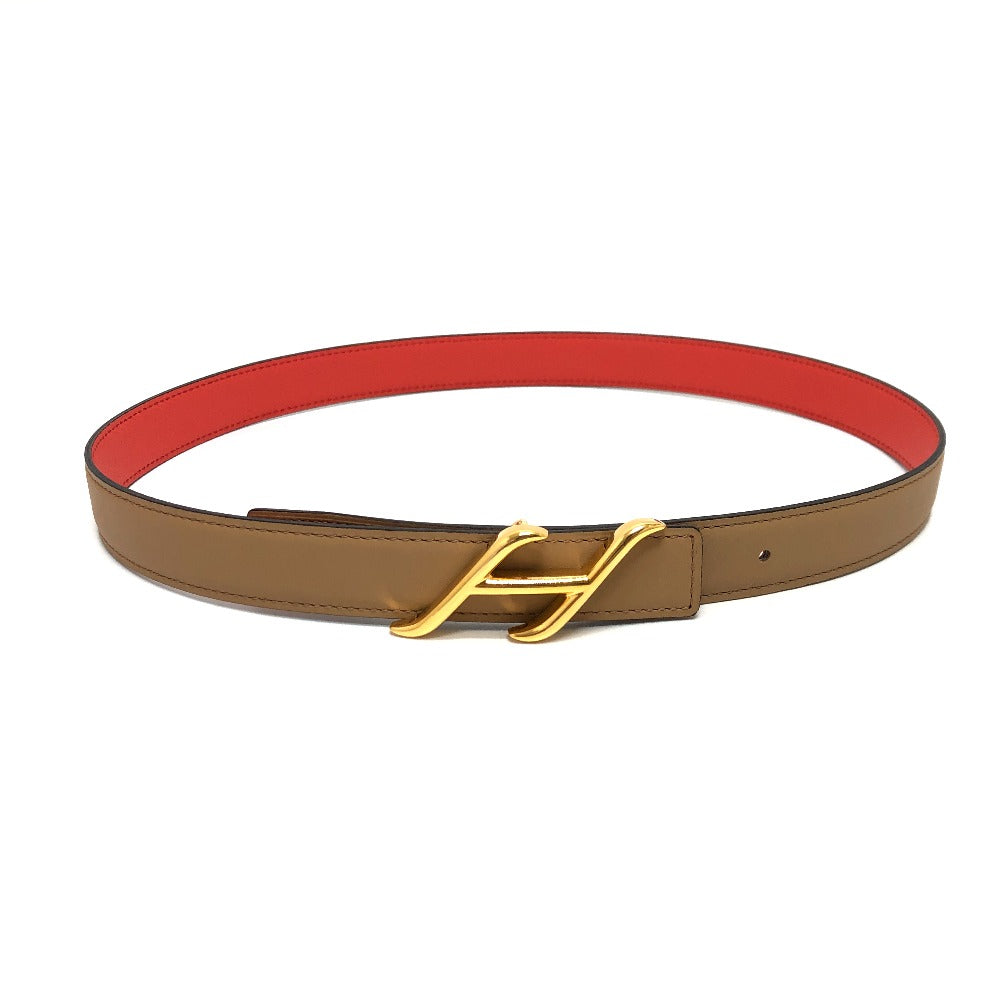 HERMES belt Swift, Epsom Brown x Orange type Constance Belt Buckle HDN Women 75