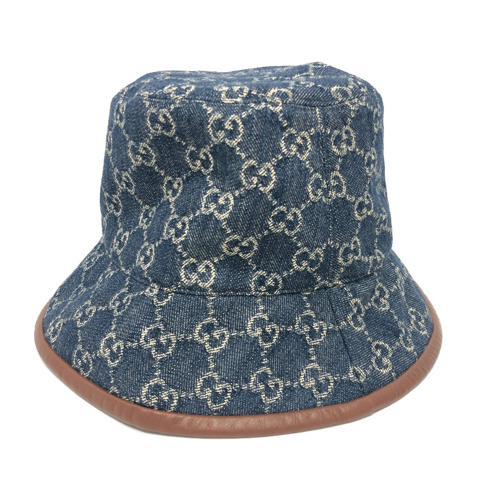 GUCCI hat 576371 cotton blue GG denim Women S