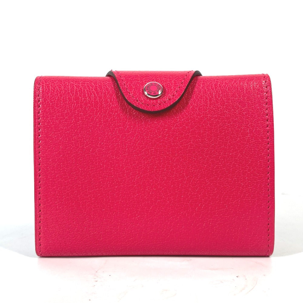 HERMES Folded wallet Shave pink Serie illiard compact Women