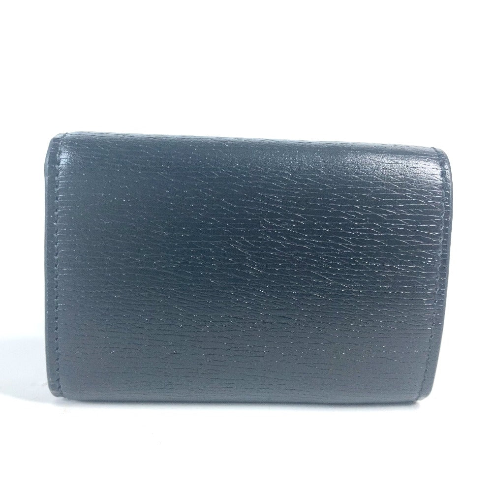 GUCCI Trifold wallet 790100 leather black logo Script Wallet Women