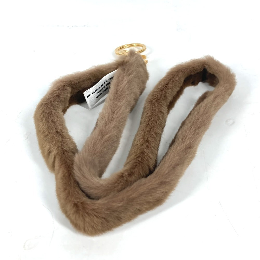 CHANEL strap Wiesel Brown fur CC COCO Mark Fur Neck Strap Women