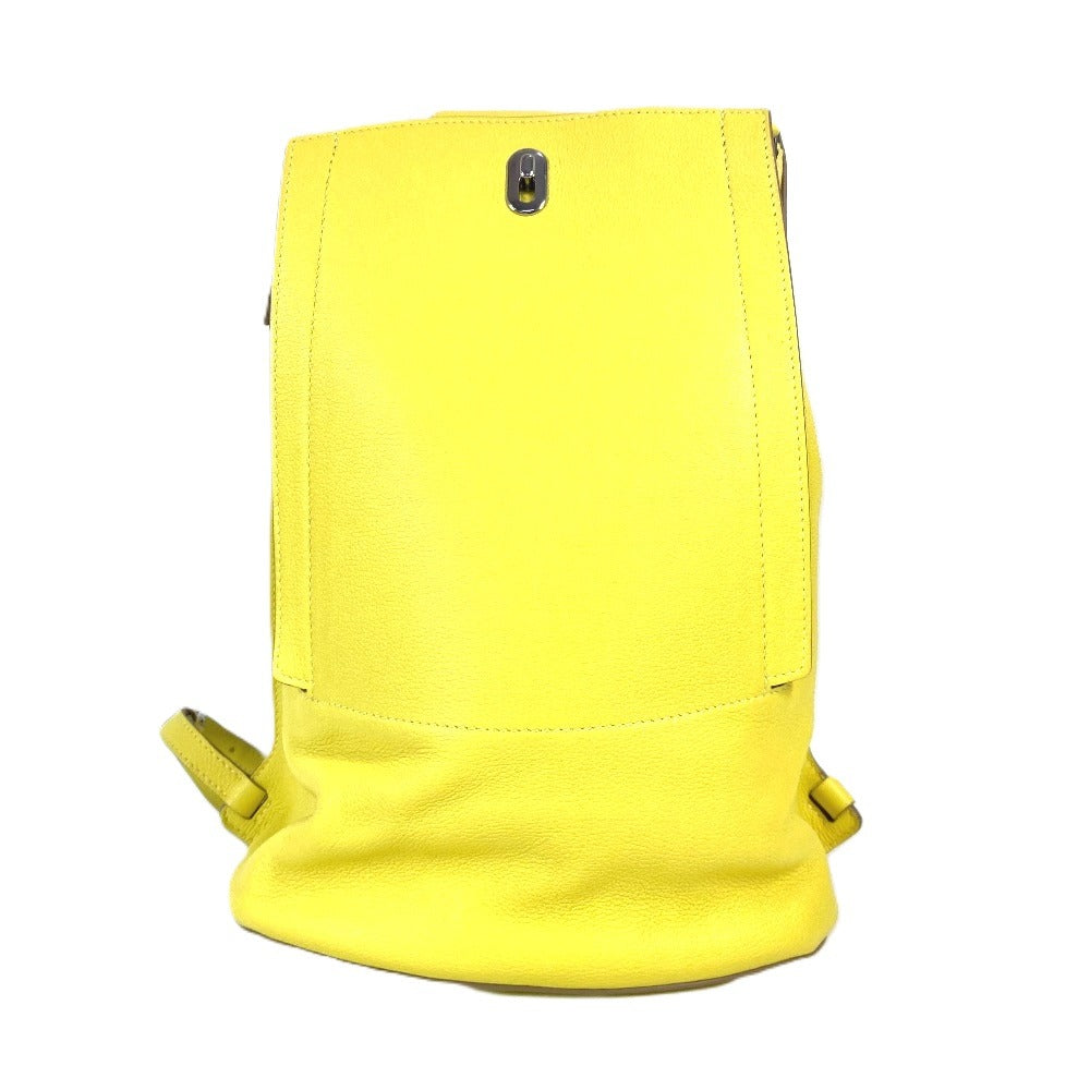HERMES Backpack leather yellow Sac A Dos GR24 unisex(Unisex)