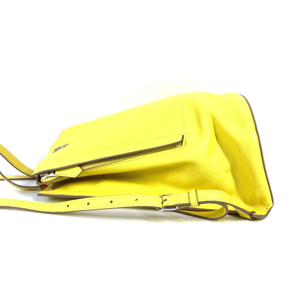 HERMES Backpack leather yellow Sac A Dos GR24 unisex(Unisex)