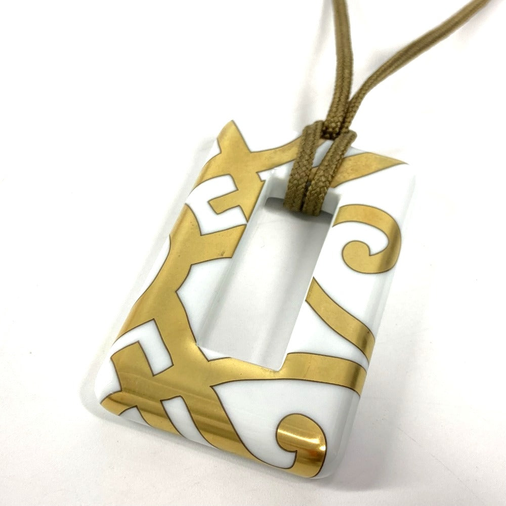 HERMES Necklace Porcelain white Women