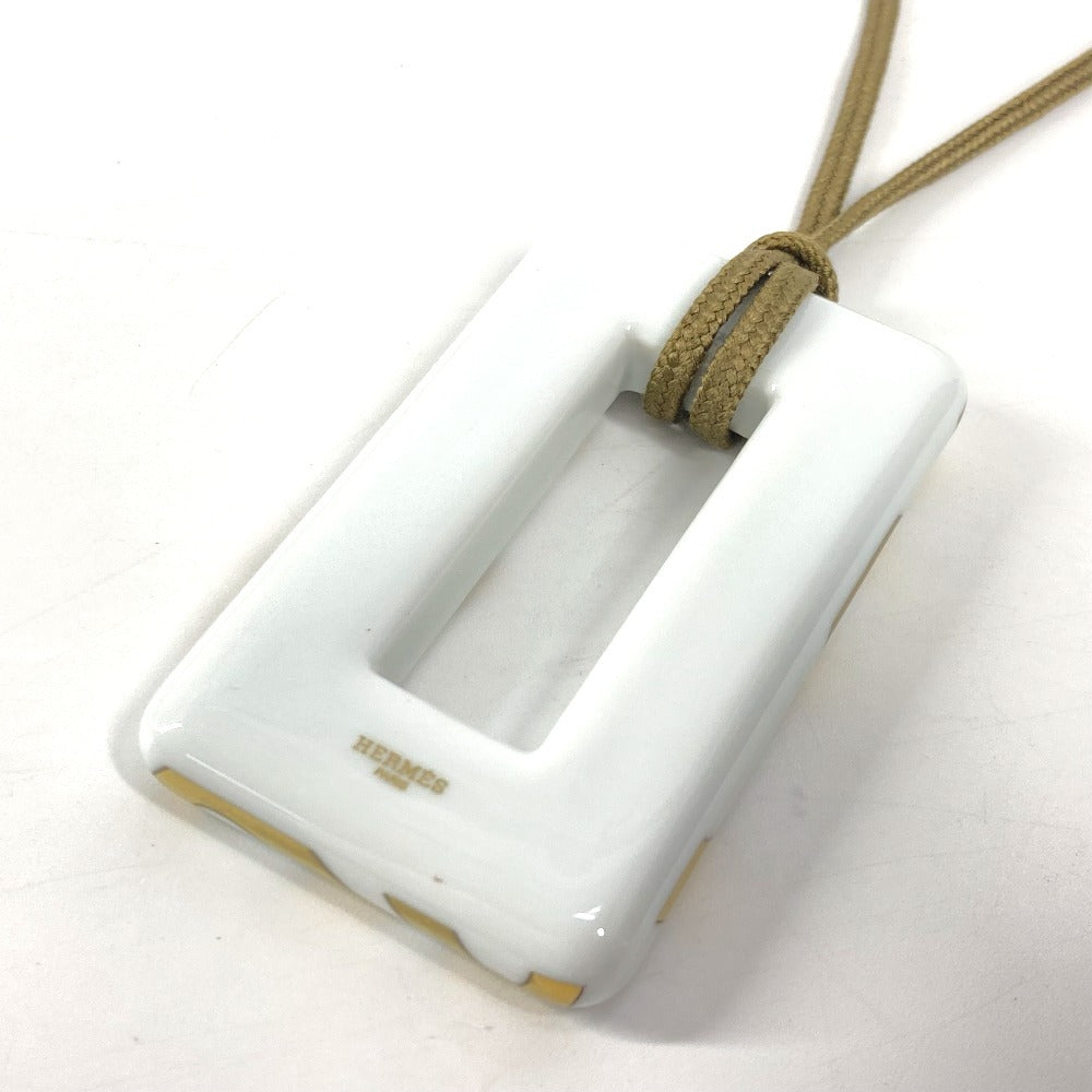 HERMES Necklace Porcelain white Women