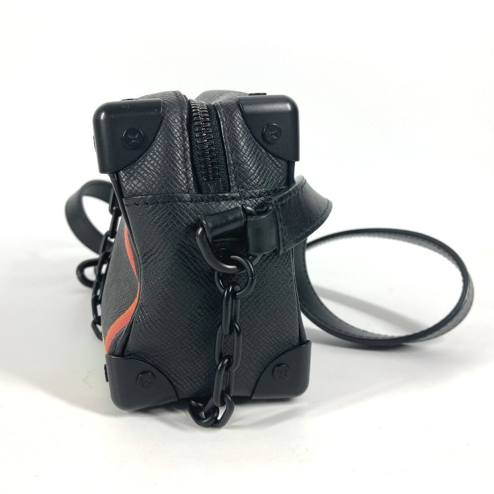LOUIS VUITTON Shoulder Bag M30351 Taiga Leather black Taiga rainbow Mini soft trunk