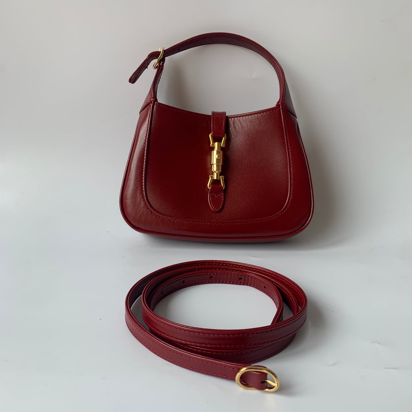 Gucci Jackie 1961 Mini Burgundy Leather Bag