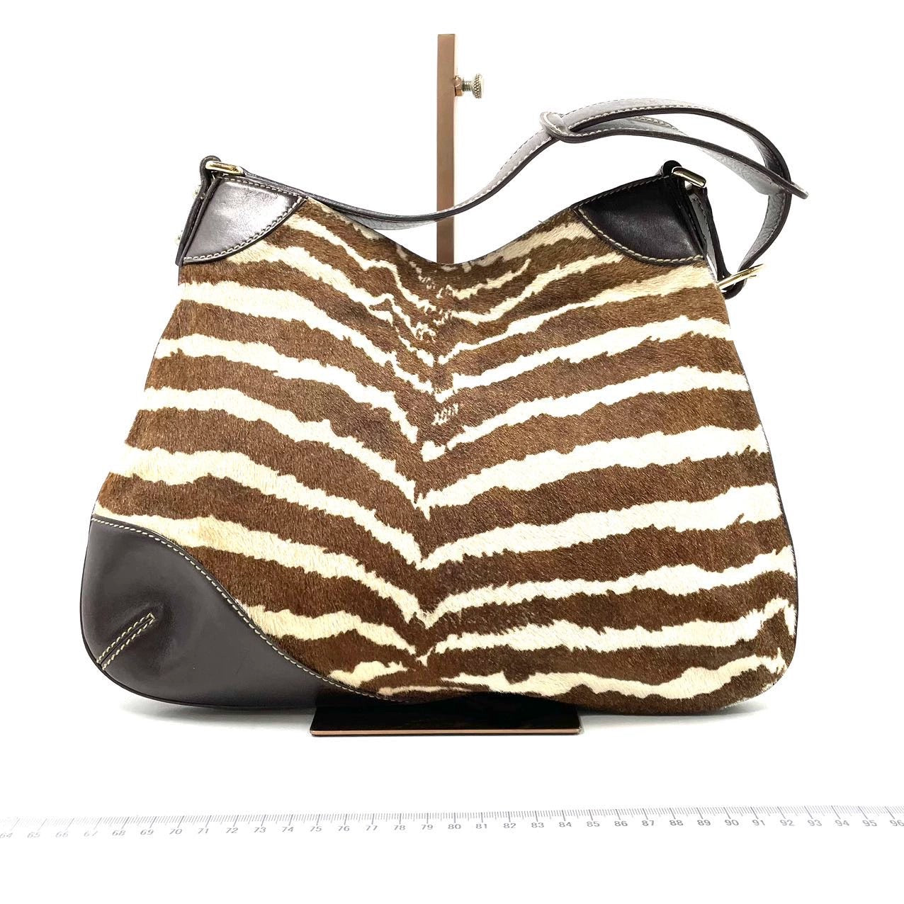 Gucci Jackie Vintage Zebra Print Pony-style Calfskin Side Horsebit