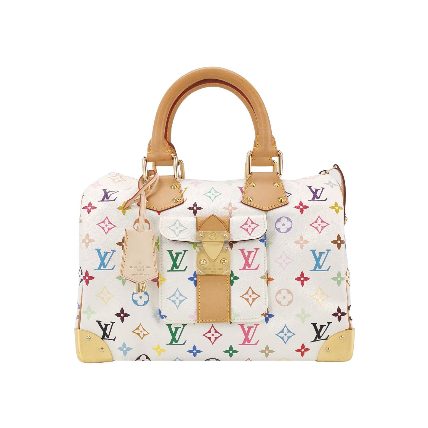 Louis Vuitton x Takashi Murakami Speedy 30 Lock White Multicolor