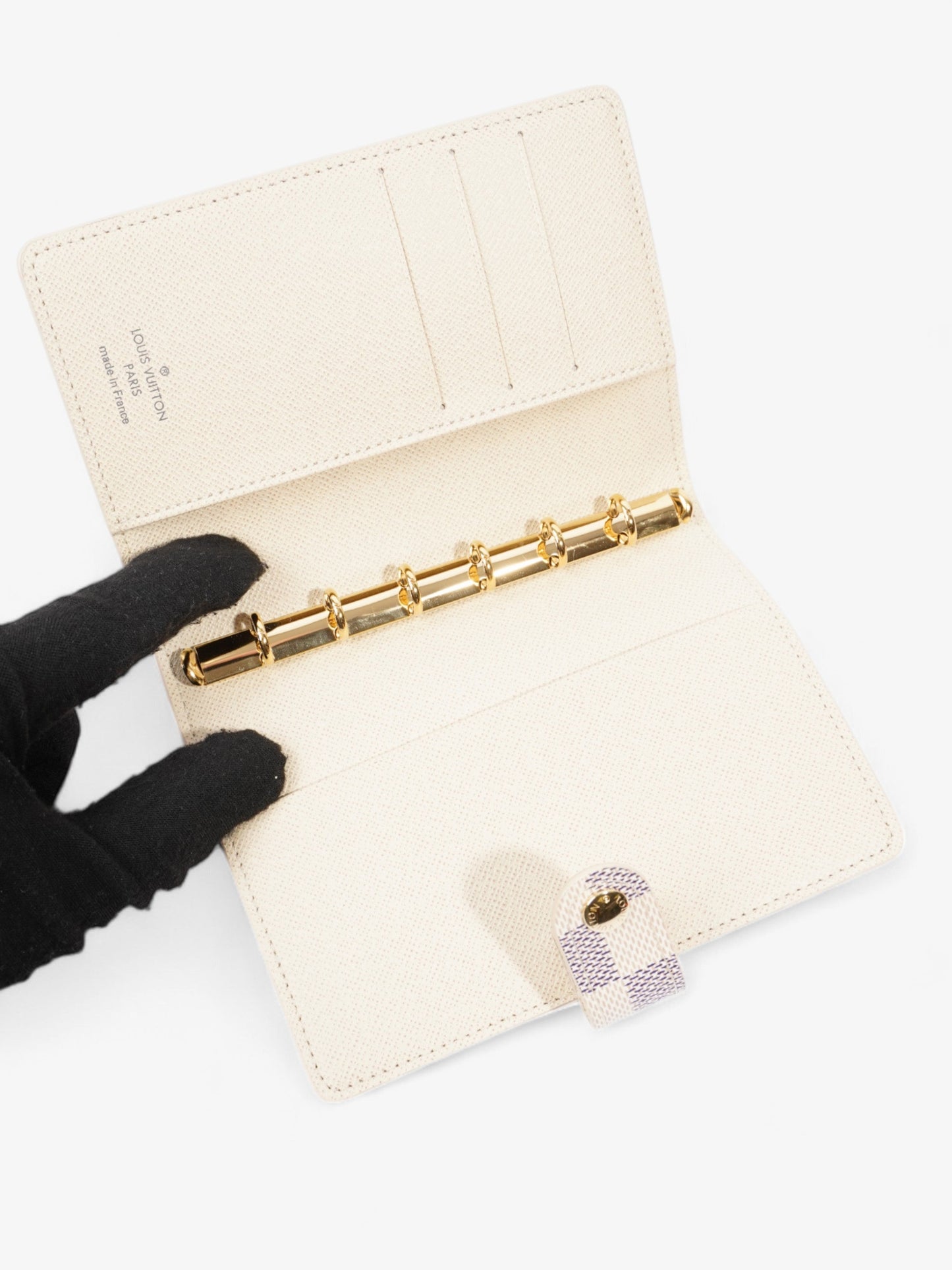 Louis Vuitton Small Ring Agenda Cover Damier Azur Coated Canvas