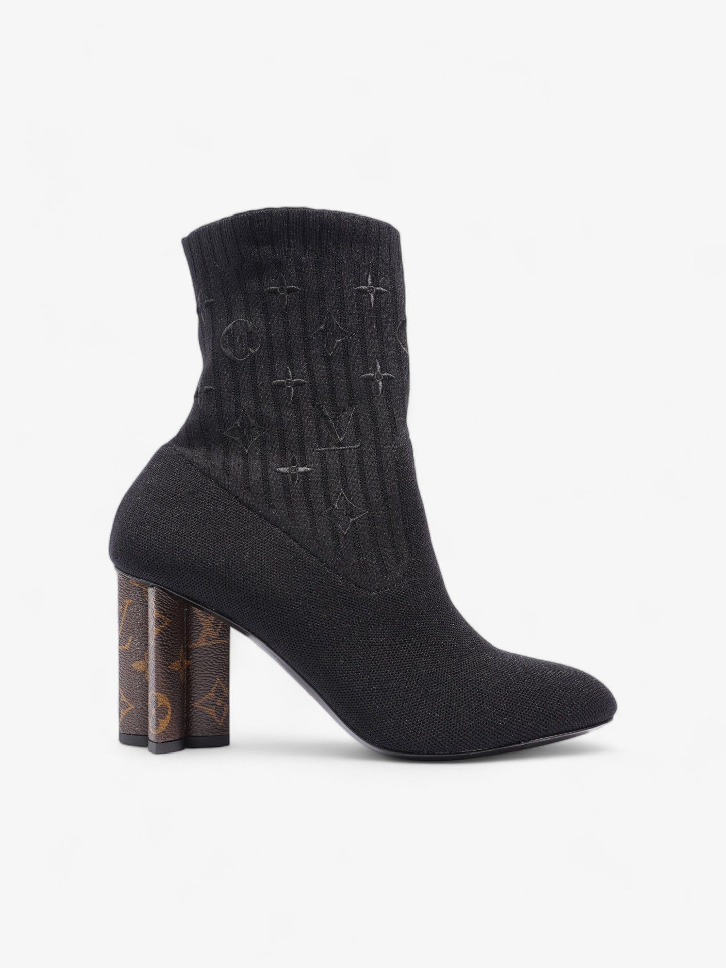 Louis Vuitton Silhouette Ankle Boots 85mm Black / Monogram Fabric EU 40 UK 7