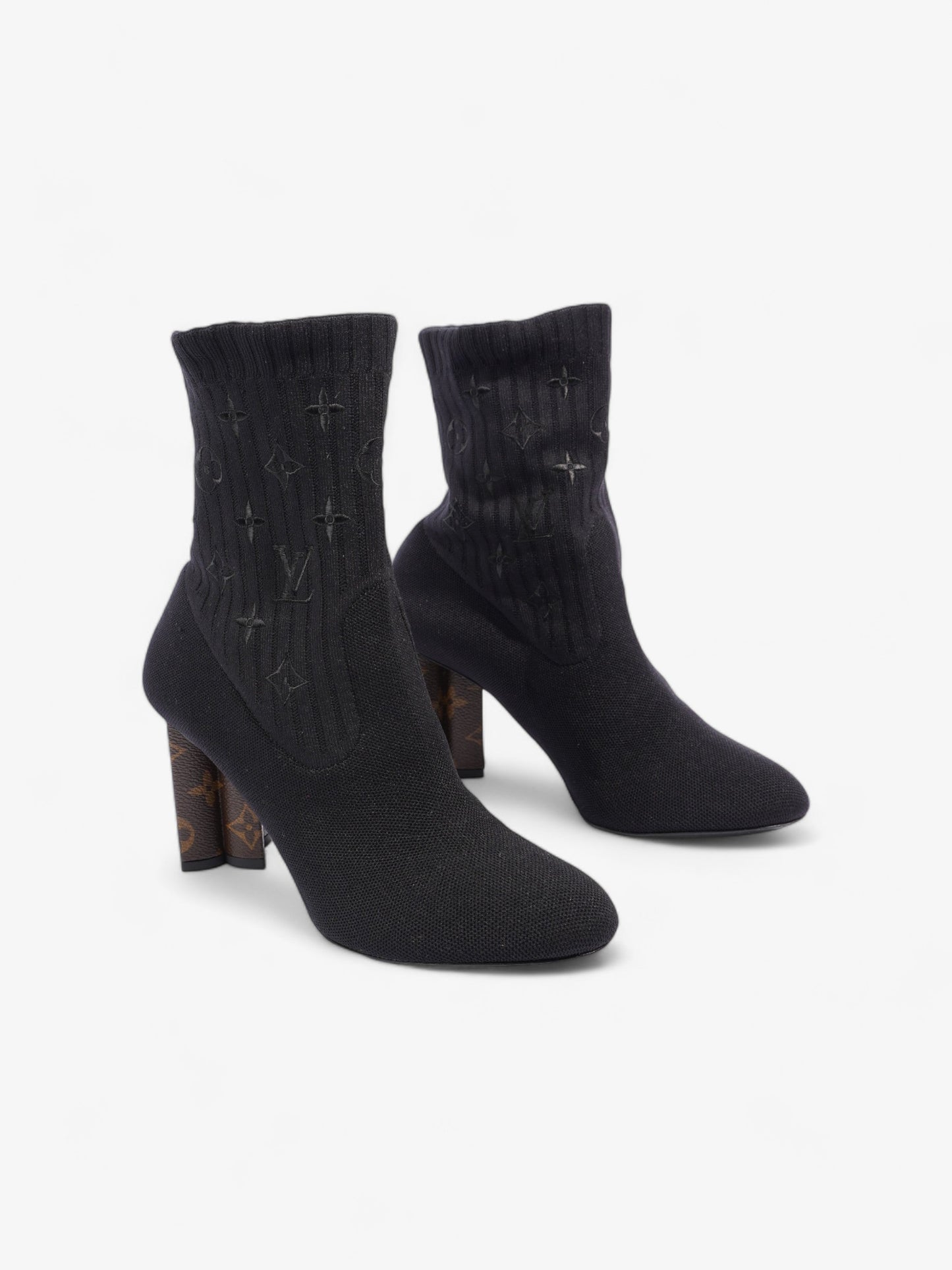 Louis Vuitton Silhouette Ankle Boots 85mm Black / Monogram Fabric EU 40 UK 7