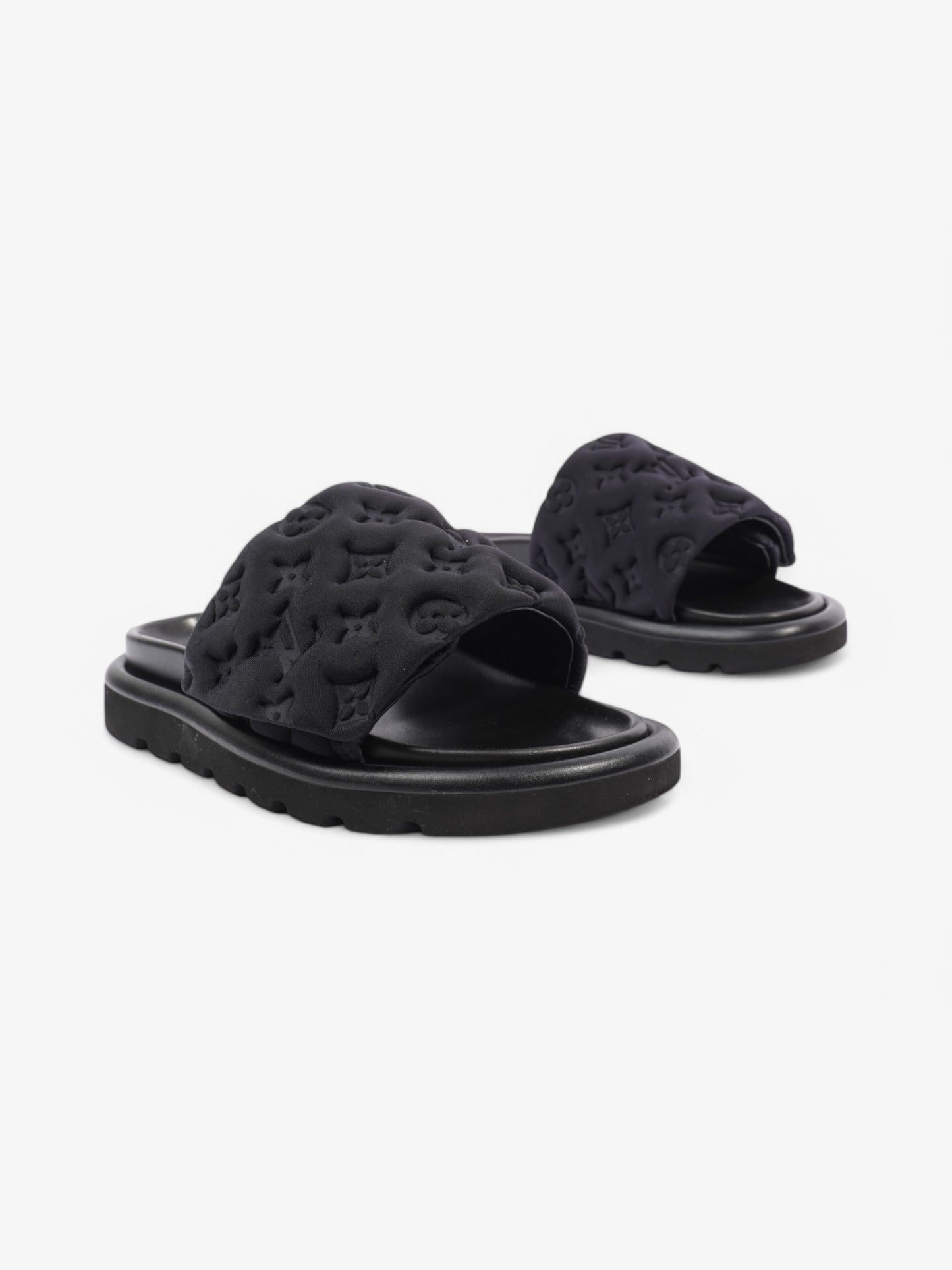 Louis Vuitton Pool Slides Black Neoprene EU 38 UK 5