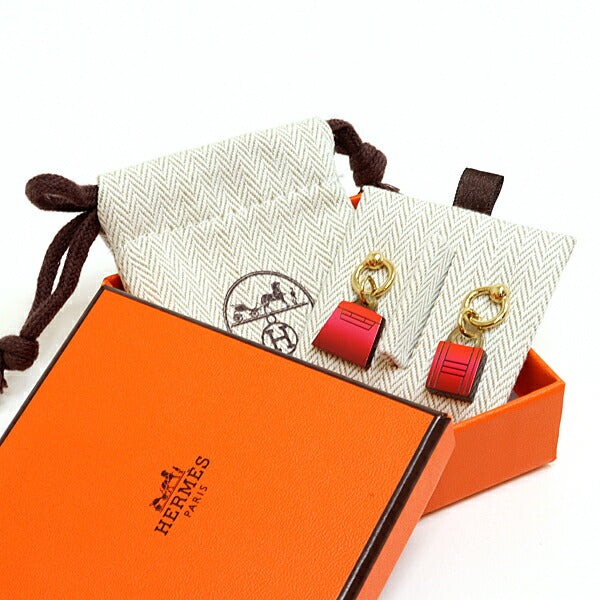 HERMES Pierce Buffalo horn Acidur (Red, Pink, Orange) Gold Brand jewelry Amulet Fusion Marokinier Pierce Women