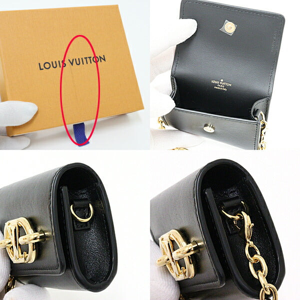 LOUIS VUITTON Other accessories M00829 leather black Bijoux Sac Earphone Holder LV Link