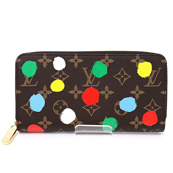 LOUIS VUITTON Long Wallet Purse M81864 Monogram canvas Multicolor Brown GoldMetal painted dots YAYOI KUSAMA Zippy Wallet Women