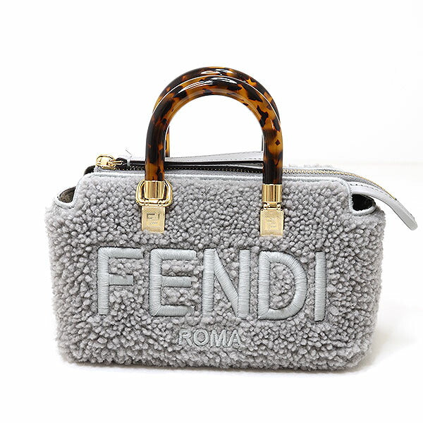 FENDI Handbag 8BS067 leather gray By the way mini