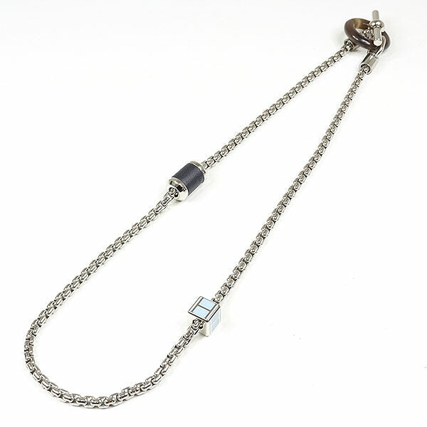 HERMES Necklace Swift Silver/light blue Meri Melo Necklace