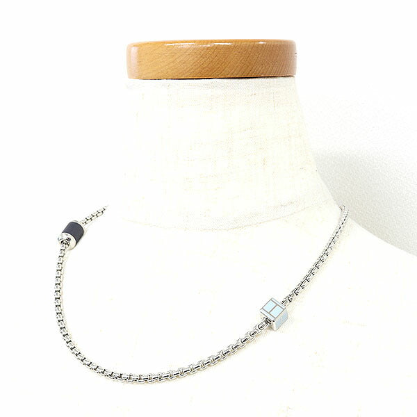 HERMES Necklace Swift Silver/light blue Meri Melo Necklace