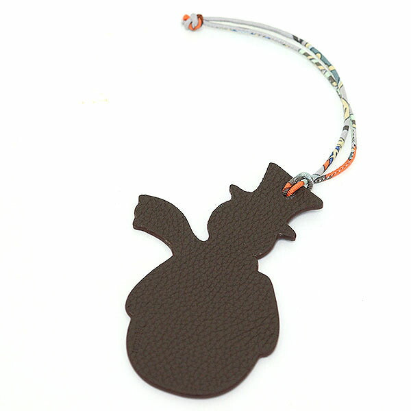 HERMES charm Togo Brown Petite Ash Snowman