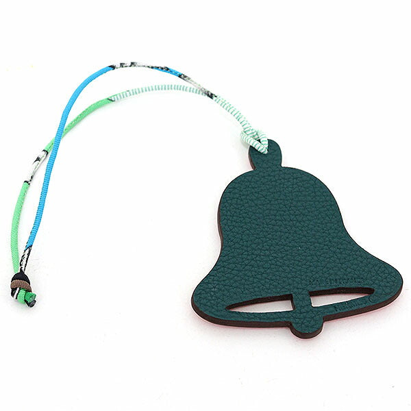 HERMES charm Taurillon Clemence Dark green Petite Ash Bell
