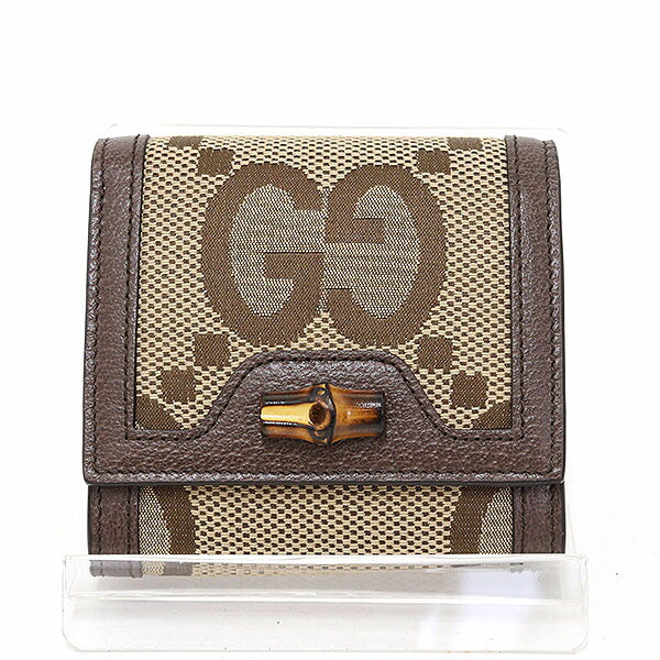 GUCCI Bifold Wallet 658635 GG canvas Brown Gucci Diana Jumbo GG Compact Wallet
