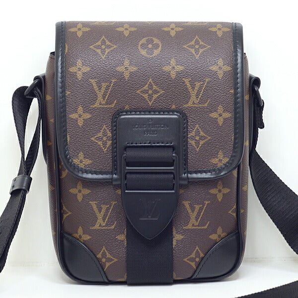 LOUIS VUITTON Shoulder Bag M46442 PVC, Leather black Monogram Macasa archie messenger mens