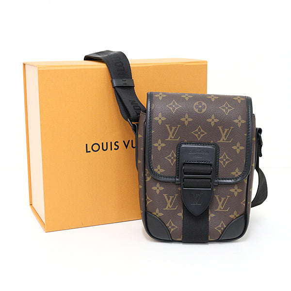 LOUIS VUITTON Shoulder Bag M46442 PVC, Leather black Monogram Macasa archie messenger mens
