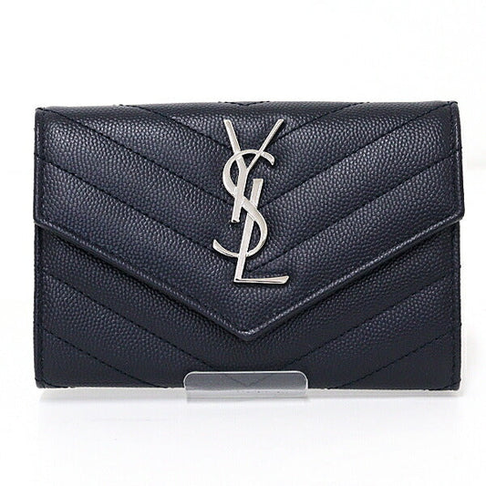SAINT LAURENT Bifold Wallet 414404 BOW02 4147 leather Navy Small Envelope Wallet