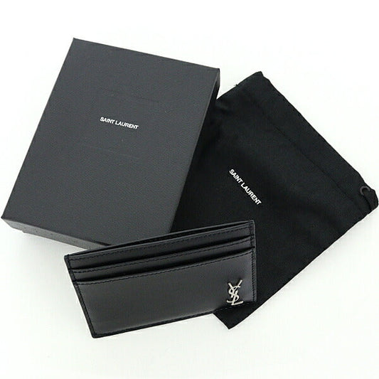 SAINT LAURENT Card Case 607603 leather black Card Case Tiny Cassandra
