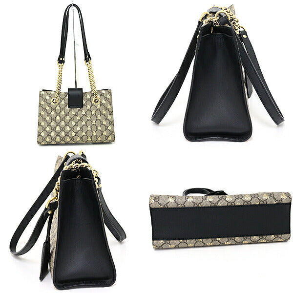 GUCCI Tote Bag 498156 GG Supreme Canvas beige Padlock Small Shoulder Bag