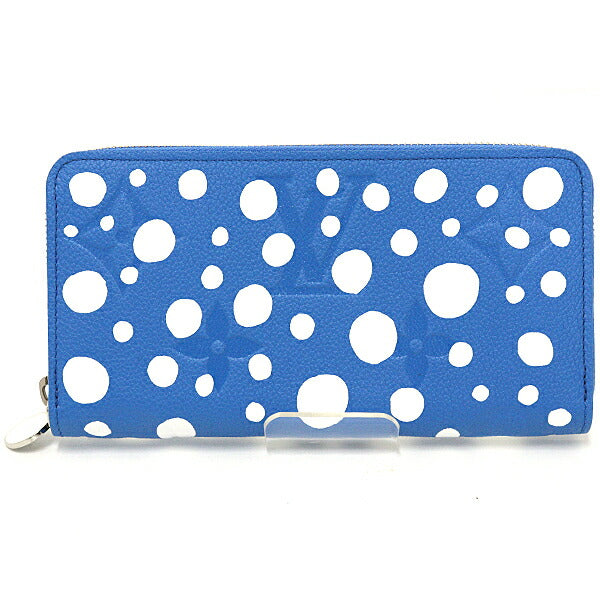 LOUIS VUITTON Long Wallet Purse M81954 Monogram unplant leather Blue white Long Wallet Purse YAYOI KUSAMA Zippy Wallet Women
