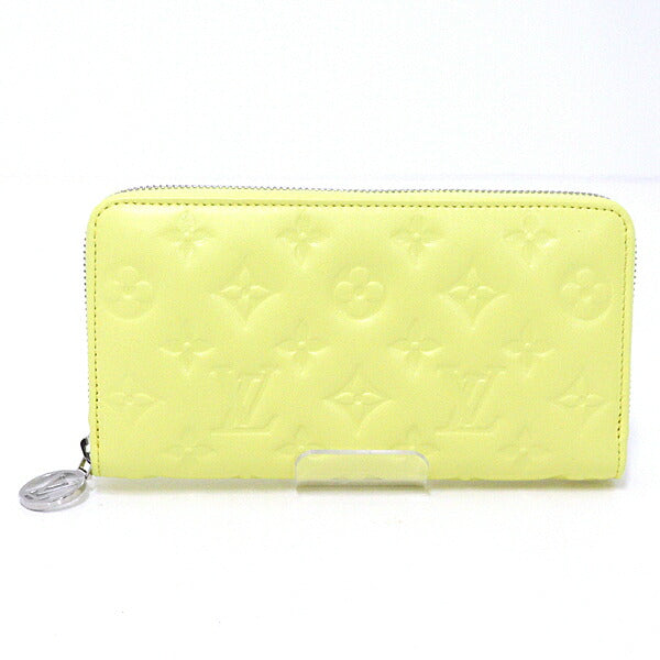 LOUIS VUITTON Long Wallet Purse M83104 Lamb leather yellow Long Wallet Purse Zippy wallet Women
